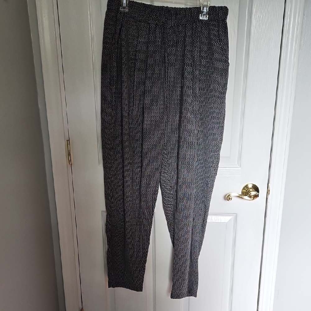 Bobeau Black and Gray Dress Pants with Classic Straight-Leg Cut